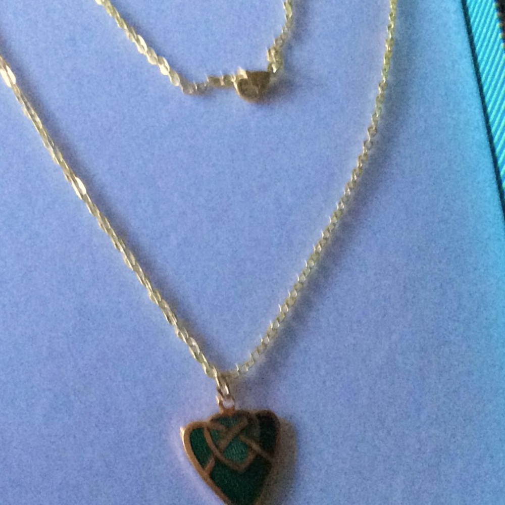 Celtic Green & Gold Necklace
